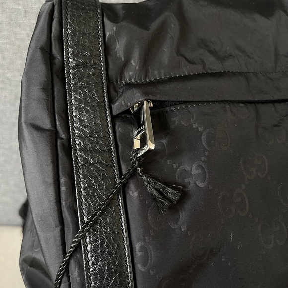Gucci backpack in black monogram nylon canvas and leather with sivler hardware - Picture 6 of 11